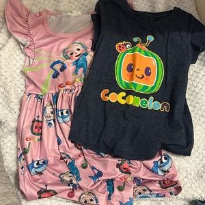 Girls Cocomelon shirt and dress